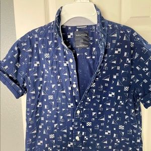 Kids teen nautica button down shirt size 14-16 size large